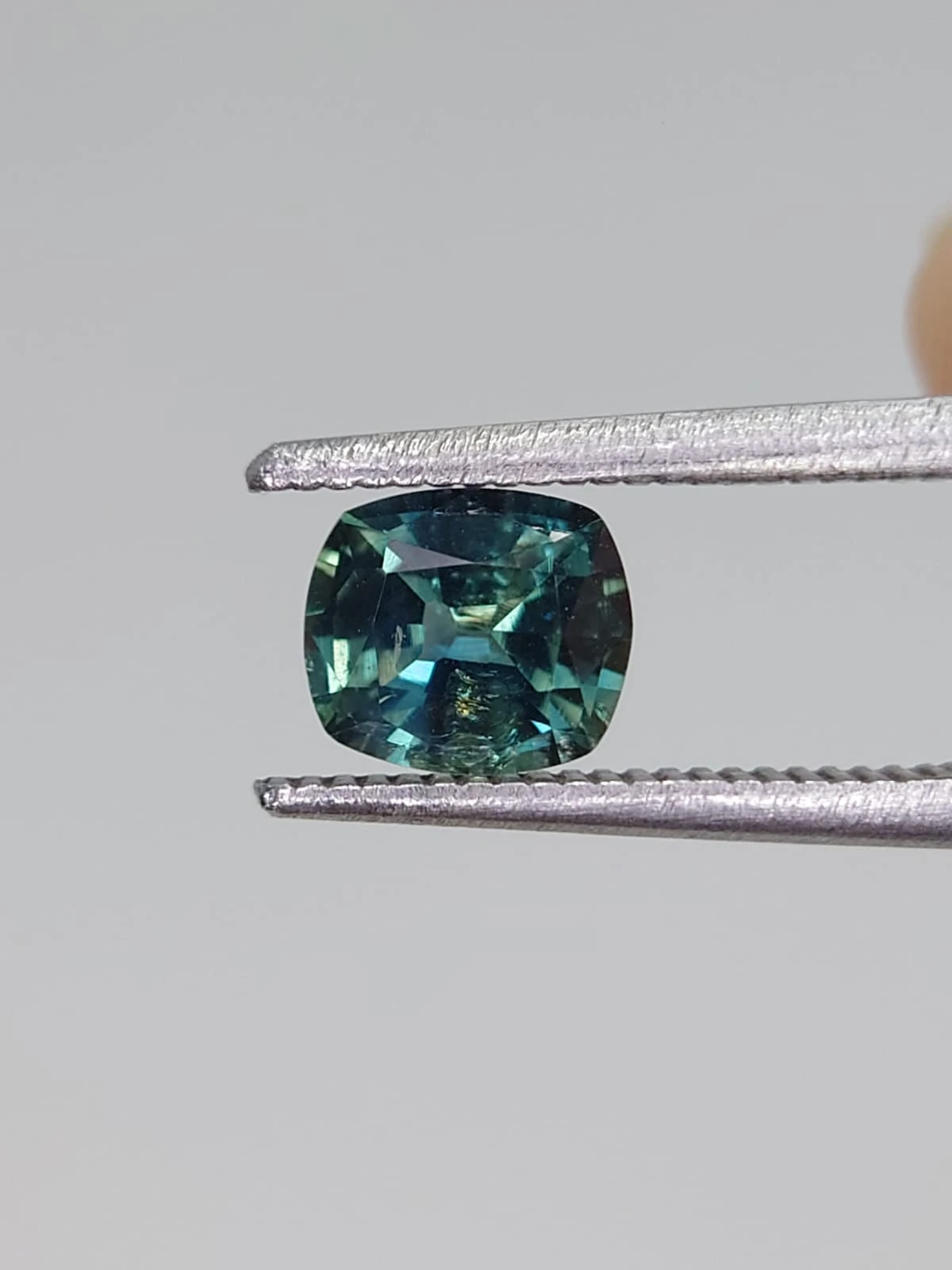0.8ct Natural Teal Green Sapphire in Fancy Cushion Cut from Nigeria — view 3